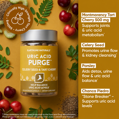 Uric Acid Cleanse –Detox with Celery Seed Extract, Tart Cherry & Chanca Piedra