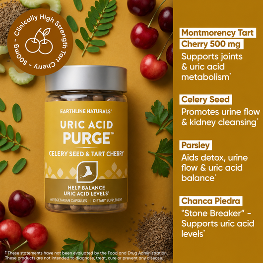 Uric Acid Cleanse –Detox with Celery Seed Extract, Tart Cherry & Chanca Piedra