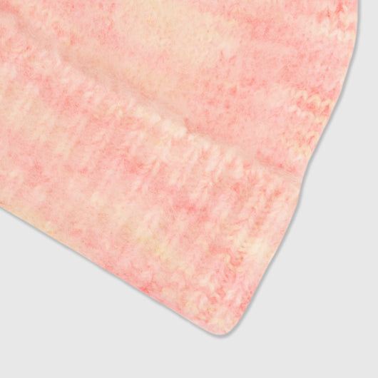 Pink/White Mohair Beanie