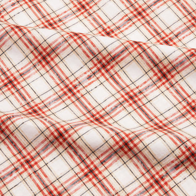 Orange Plaid Button Up Shirt