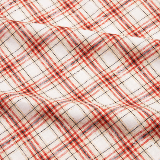 Orange Plaid Button Up Shirt