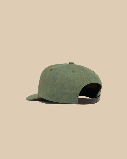 Olive Denim Chain Stitch Hat
