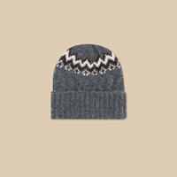 Oversized Fair Isle Wool Beanie