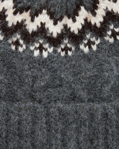 Oversized Fair Isle Wool Beanie