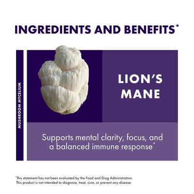 Organic Mushroom Mycelium Lion's Mane - 60 ct