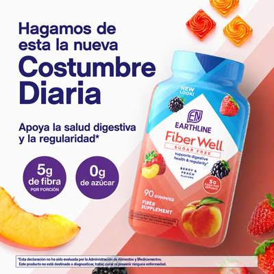 Gomitas de Fibra Sin Azúcar Earthline — 5g de Fibra — 90 Gomitas
