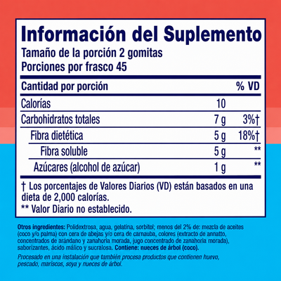 Gomitas de Fibra Sin Azúcar Earthline — 5g de Fibra — 90 Gomitas